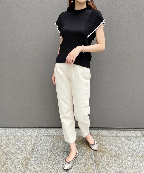 StyleSea(スタイルシー)の「アイボリーデニムストレートパンツ(デニムパンツ・レディース・アイボリー・FREE)」の8枚目の写真