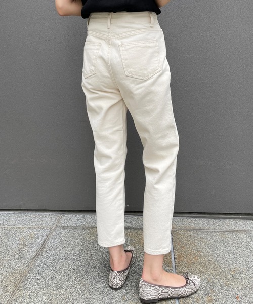 StyleSea(スタイルシー)の「アイボリーデニムストレートパンツ(デニムパンツ・レディース・アイボリー・FREE)」の5枚目の写真