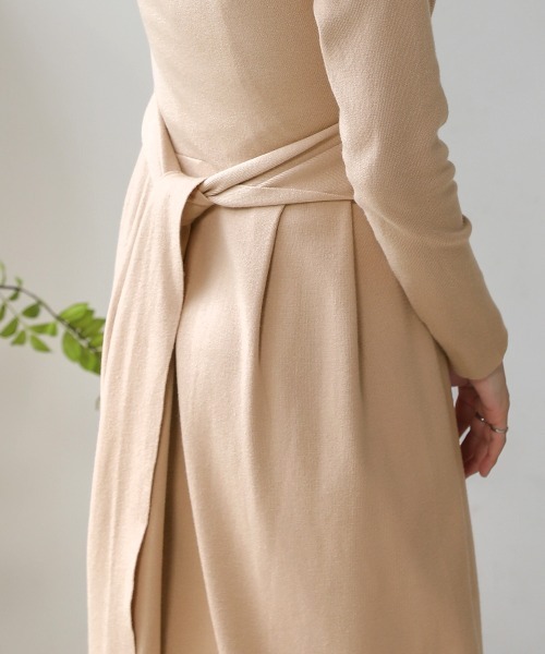 Bou Jeloud（ブージュルード）の「カシュクールニットワンピース（ワンピース・レディース・ブラック/ベージュ・FREE）」の11枚目の写真