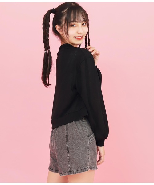 ANAP GiRL(アナップガール)の「スラブシアーブルゾン(ブルゾン・キッズ・ホワイト/ブラック・S/M/XS)」の7枚目の写真