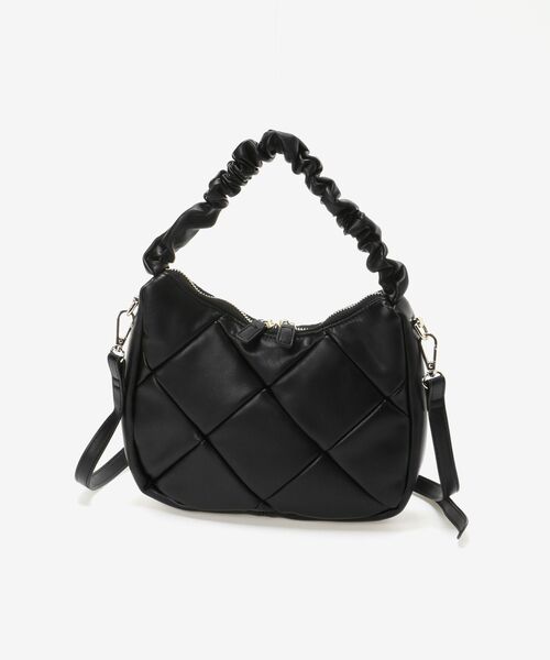 le.coeur blanc（ルクールブラン）の「シャーリングハンドルショルダー（ショルダーバッグ・レディース・グリーン/アイボリー/ブラック・FREE）」の5枚目の写真