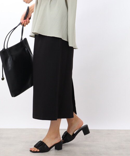 DRESKIP（ドレスキップ）の「◆もちもちナロースカート（スカート・レディース・サンドベージュ/パープル系4/ブラック・02/03/04）」の13枚目の写真