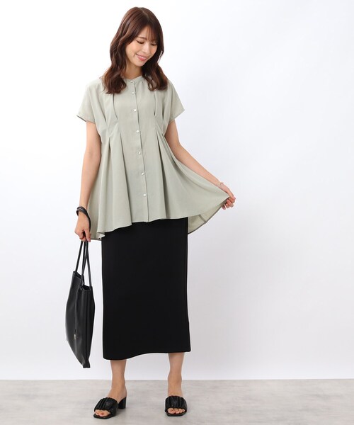 DRESKIP（ドレスキップ）の「◆もちもちナロースカート（スカート・レディース・サンドベージュ/パープル系4/ブラック・02/03/04）」の17枚目の写真