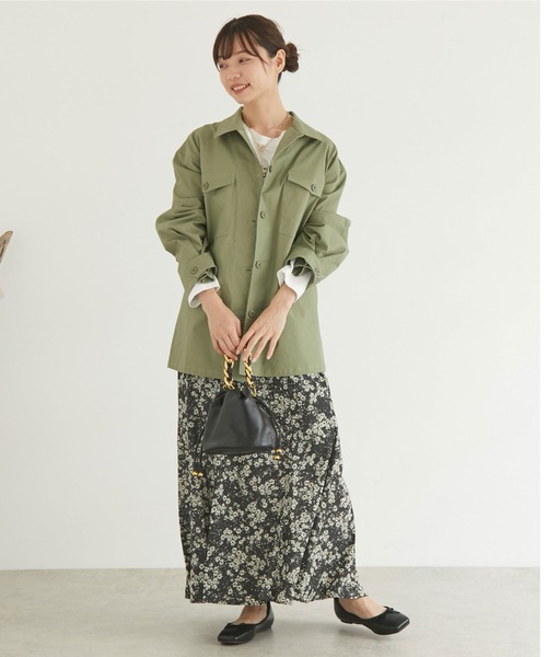 Doux archives（ドゥアルシーヴ）の「リップストップサファリシャツジャケット（ミリタリージャケット・レディース・グレー/カーキ・FREE）」の12枚目の写真