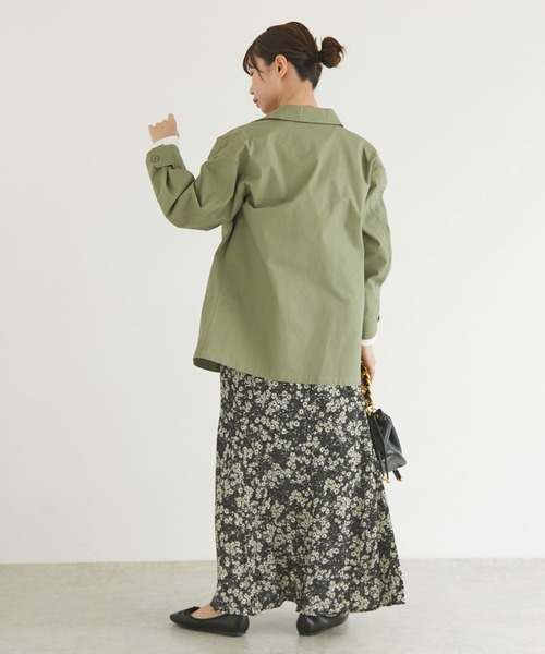 Doux archives（ドゥアルシーヴ）の「リップストップサファリシャツジャケット（ミリタリージャケット・レディース・グレー/カーキ・FREE）」の15枚目の写真