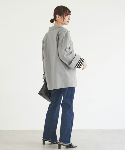 Doux archives（ドゥアルシーヴ）の「リップストップサファリシャツジャケット（ミリタリージャケット・レディース・グレー/カーキ・FREE）」の18枚目の写真