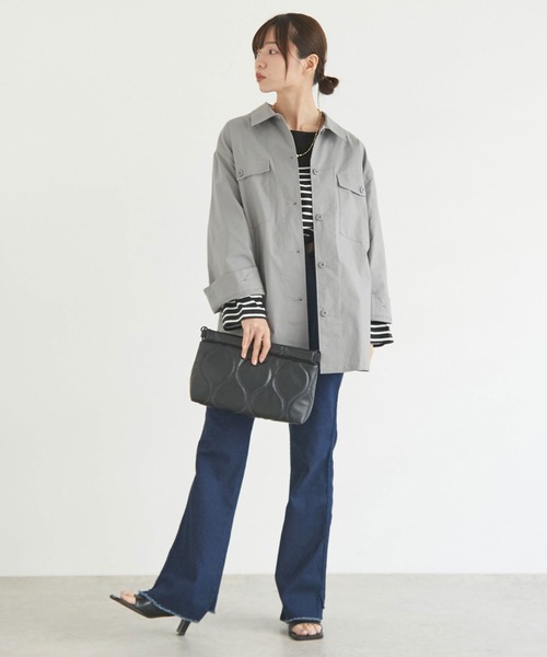 Doux archives（ドゥアルシーヴ）の「リップストップサファリシャツジャケット（ミリタリージャケット・レディース・グレー/カーキ・FREE）」の20枚目の写真