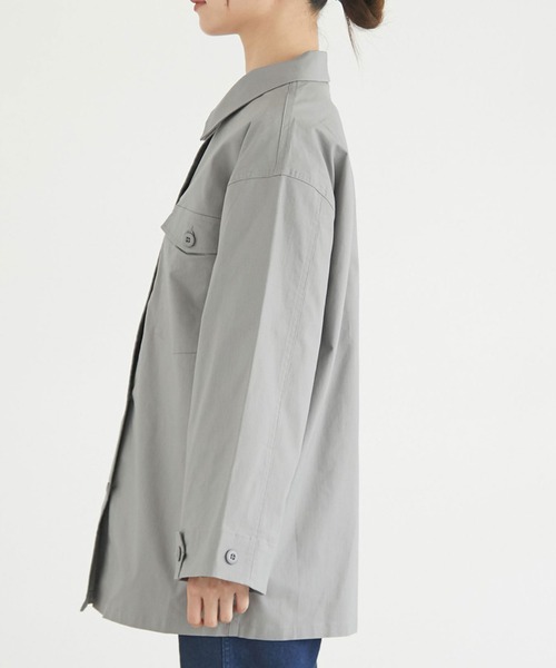 Doux archives（ドゥアルシーヴ）の「リップストップサファリシャツジャケット（ミリタリージャケット・レディース・グレー/カーキ・FREE）」の22枚目の写真