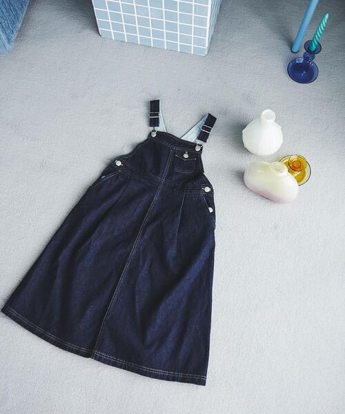 coen（コーエン）の「デニムサロペットスカート（サロペット/オーバーオール・キッズ・ブラック/ネイビー・110/130/150）」の18枚目の写真