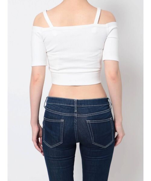 GYDA(ジェイダ)の「ハーフスリーブ2WAYカシュクールデザイントップス(Tシャツ/カットソー・レディース・ダークオリーブ/ブラック/オフホワイト/グリーン・FREE)」の18枚目の写真