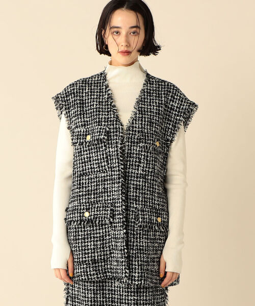 Rie Miller（リエミラー）の「ノーカラーフリンジジレ（ベスト・レディース・ブラック/ブラック系その他3/ブルー系その他7・38）」の15枚目の写真