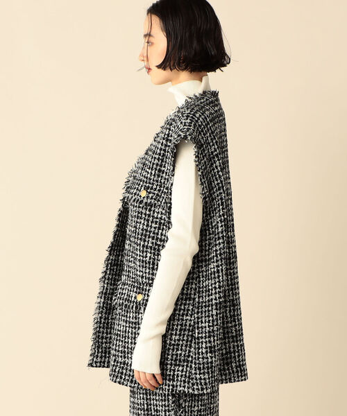 Rie Miller（リエミラー）の「ノーカラーフリンジジレ（ベスト・レディース・ブラック/ブラック系その他3/ブルー系その他7・38）」の16枚目の写真