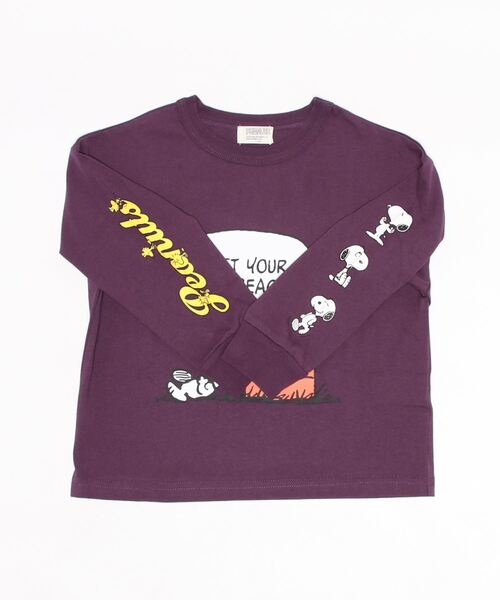 PEANUTS（ピーナッツ）の「【SNOOPY】スヌーピーロンＴ（Tシャツ/カットソー・キッズ・ブラック/レッド/グリーン/オフホワイト/ネイビー/パープル・140/105/130/120/150）」の13枚目の写真