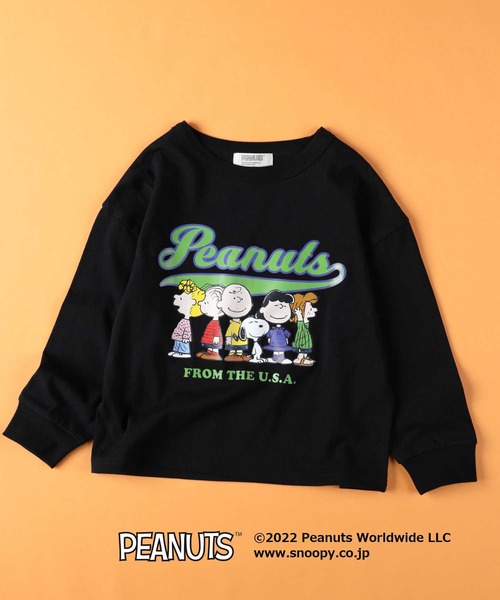 PEANUTS（ピーナッツ）の「【SNOOPY】スヌーピーロンＴ（Tシャツ/カットソー・キッズ・ブラック/レッド/グリーン/オフホワイト/ネイビー/パープル・140/105/130/120/150）」の3枚目の写真