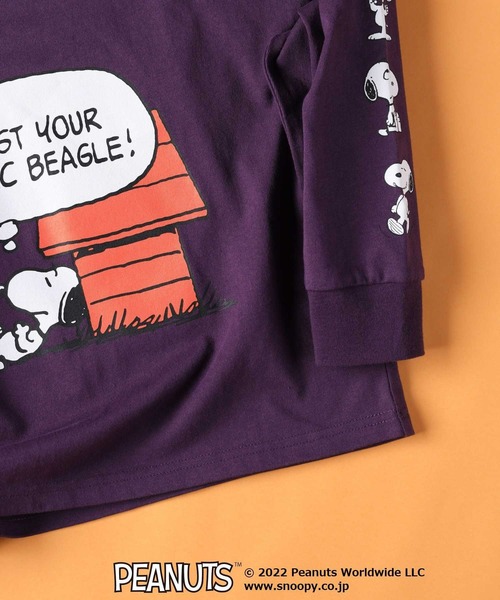 PEANUTS（ピーナッツ）の「【SNOOPY】スヌーピーロンＴ（Tシャツ/カットソー・キッズ・ブラック/レッド/グリーン/オフホワイト/ネイビー/パープル・140/105/130/120/150）」の17枚目の写真