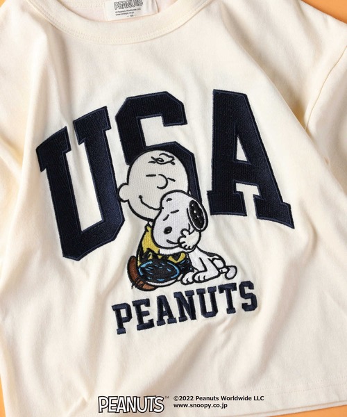 PEANUTS（ピーナッツ）の「【SNOOPY】スヌーピーロンＴ（Tシャツ/カットソー・キッズ・ブラック/レッド/グリーン/オフホワイト/ネイビー/パープル・140/105/130/120/150）」の19枚目の写真