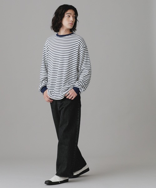 NANO universe(ナノユニバース)の「LB.03/ワッフルボーダークルーネックTシャツ(Tシャツ/カットソー・メンズ・その他1/その他2・L/M/S)」の11枚目の写真
