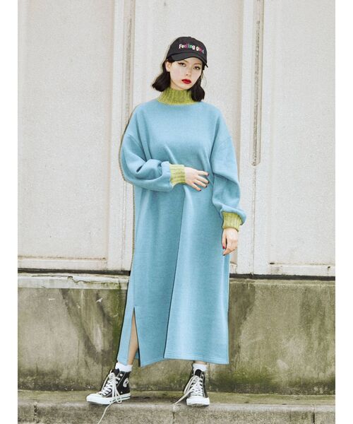 jouetie(ジュエティ)の「リブニットプルオーバーワンピース【WEB限定】(ワンピース・レディース・アイボリー/ブラック/ブルー・MEDIUM)」の11枚目の写真