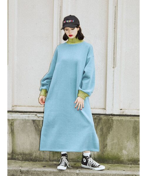 jouetie(ジュエティ)の「リブニットプルオーバーワンピース【WEB限定】(ワンピース・レディース・アイボリー/ブラック/ブルー・MEDIUM)」の12枚目の写真