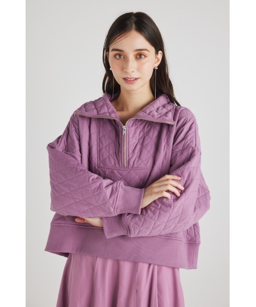 rienda（リエンダ）の「キルトデザインスウェットトップス（スウェット・レディース・ホワイト/ブラック/パープル・FREE）」の3枚目の写真