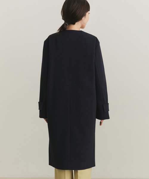 VIS（ビス）の「【静電気防止裏地】ノーカラージャージメルトンコート【sustainable】（その他アウター・レディース・ネイビー/ブラウン/サックスブルー/イエロー・S/M/L）」の18枚目の写真