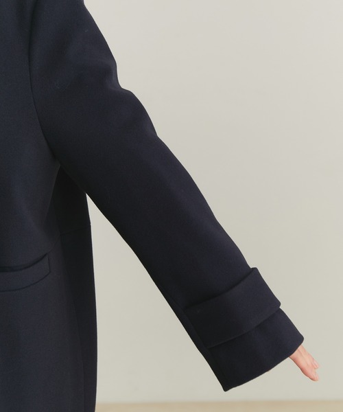 VIS（ビス）の「【静電気防止裏地】ノーカラージャージメルトンコート【sustainable】（その他アウター・レディース・ネイビー/ブラウン/サックスブルー/イエロー・S/M/L）」の21枚目の写真