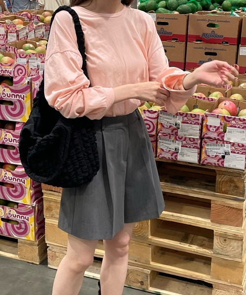 LE MORE(リモア)の「ルーズフィットロンT(Tシャツ/カットソー・レディース・ブラック/ベージュ/ピンク/アイボリー・FREE)」の4枚目の写真