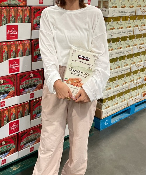 LE MORE(リモア)の「ルーズフィットロンT(Tシャツ/カットソー・レディース・ブラック/ベージュ/ピンク/アイボリー・FREE)」の1枚目の写真