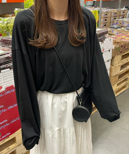 LE MORE(リモア)の「ルーズフィットロンT(Tシャツ/カットソー・レディース・ブラック/ベージュ/ピンク/アイボリー・FREE)」の9枚目の写真