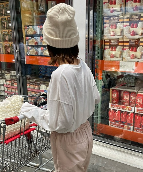 LE MORE(リモア)の「ルーズフィットロンT(Tシャツ/カットソー・レディース・ブラック/ベージュ/ピンク/アイボリー・FREE)」の6枚目の写真