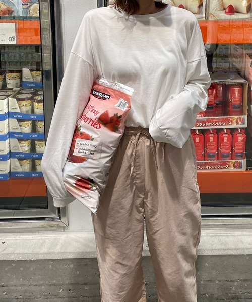 LE MORE(リモア)の「ルーズフィットロンT(Tシャツ/カットソー・レディース・ブラック/ベージュ/ピンク/アイボリー・FREE)」の10枚目の写真