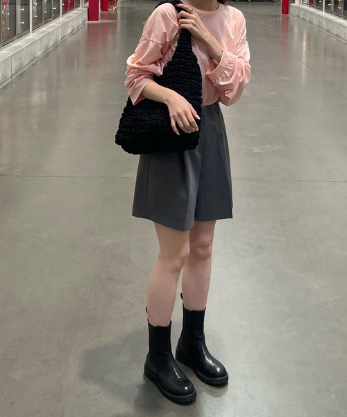 LE MORE(リモア)の「ルーズフィットロンT(Tシャツ/カットソー・レディース・ブラック/ベージュ/ピンク/アイボリー・FREE)」の7枚目の写真