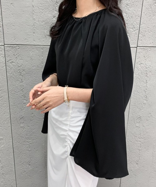 ABITOKYO(アビトーキョー)の「袖スリットギャザーブラウス(シャツ/ブラウス・レディース・モカ/ベージュ/ブラック・M/L)」の10枚目の写真