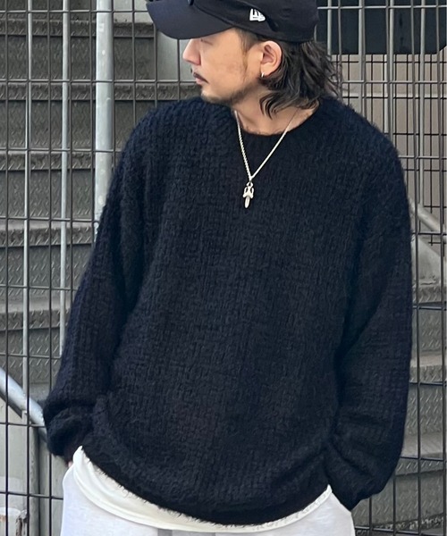 JACKROSE(ジャックローズ)の「JE モヘアタッチクルーニット(ニット/セーター・メンズ・ブラック/グリーン/マスタード・M/L)」の3枚目の写真