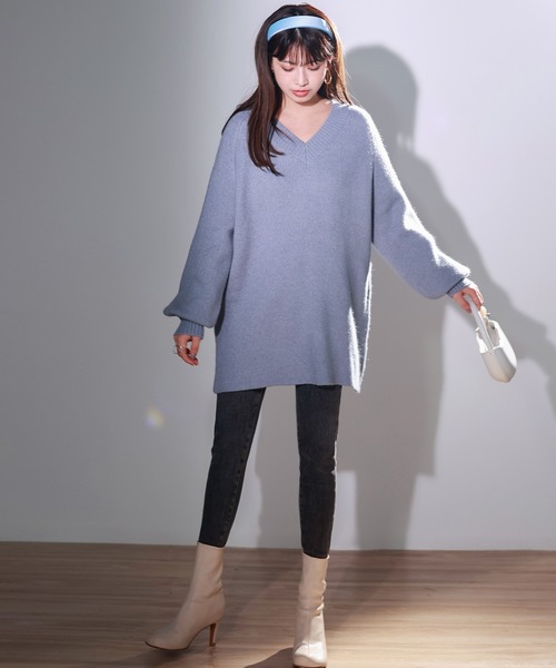 SAISON DE PAPILLON(セゾンドパピヨン)の「裏起毛ハイウエストストレッチスキニーデニムパンツ(デニムパンツ・レディース・ブルー/ブラック/グレー・XL/L/S/M)」の8枚目の写真