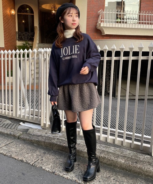 one after another NICE CLAUP（ワンアフターアナザーナイスクラップ）の「ベロアタートルネック（Tシャツ/カットソー・レディース・ベージュ/グレー/オフホワイト/ピンク・FREE）」の11枚目の写真