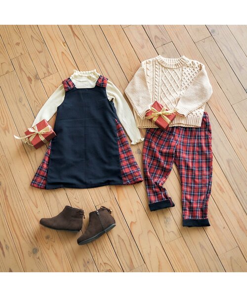 apres les cours(アプレレクール)の「【洗濯機でお洗濯OK】イロドリニット_ウォッシャブル(ニット/セーター・キッズ・キナリ/サーモンピンク/マスタード/サックスブルー/レッド/ダークグリーン・80/90/100/110/120/130/140)」の15枚目の写真