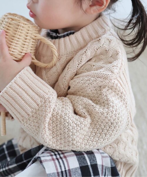 apres les cours(アプレレクール)の「【洗濯機でお洗濯OK】イロドリニット_ウォッシャブル(ニット/セーター・キッズ・キナリ/サーモンピンク/マスタード/サックスブルー/レッド/ダークグリーン・80/90/100/110/120/130/140)」の18枚目の写真