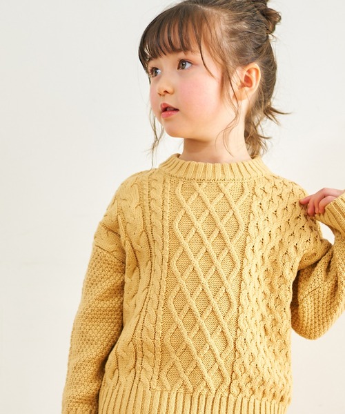 apres les cours(アプレレクール)の「【洗濯機でお洗濯OK】イロドリニット_ウォッシャブル(ニット/セーター・キッズ・キナリ/サーモンピンク/マスタード/サックスブルー/レッド/ダークグリーン・80/90/100/110/120/130/140)」の4枚目の写真