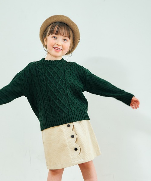 apres les cours(アプレレクール)の「【洗濯機でお洗濯OK】イロドリニット_ウォッシャブル(ニット/セーター・キッズ・キナリ/サーモンピンク/マスタード/サックスブルー/レッド/ダークグリーン・80/90/100/110/120/130/140)」の1枚目の写真