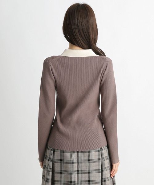 Andemiu(アンデミュウ)の「ホソリボンエリニット177362(ニット/セーター・レディース・ブラック/ピンク/ブルー/モカ・FREE)」の8枚目の写真