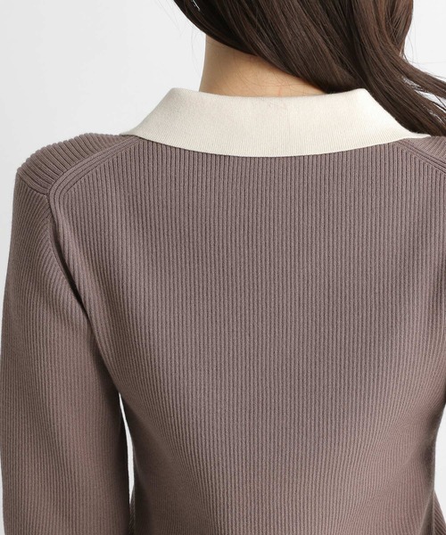 Andemiu(アンデミュウ)の「ホソリボンエリニット177362(ニット/セーター・レディース・ブラック/ピンク/ブルー/モカ・FREE)」の22枚目の写真