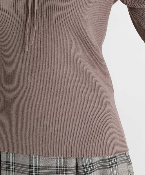 Andemiu(アンデミュウ)の「ホソリボンエリニット177362(ニット/セーター・レディース・ブラック/ピンク/ブルー/モカ・FREE)」の6枚目の写真