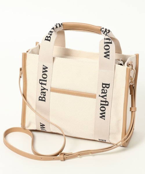 BAYFLOW（ベイフロー）の「ロゴテープスクエアトート（トートバッグ・レディース・ダークブラウン/インディゴブルー/ライトベージュ・FREE）」の7枚目の写真