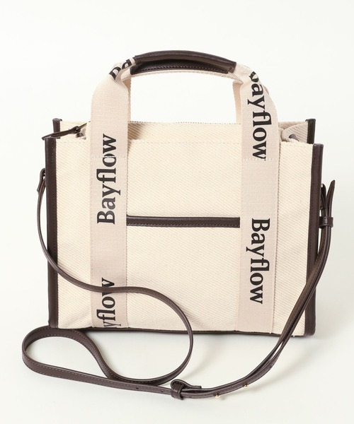BAYFLOW（ベイフロー）の「ロゴテープスクエアトート（トートバッグ・レディース・ダークブラウン/インディゴブルー/ライトベージュ・FREE）」の10枚目の写真