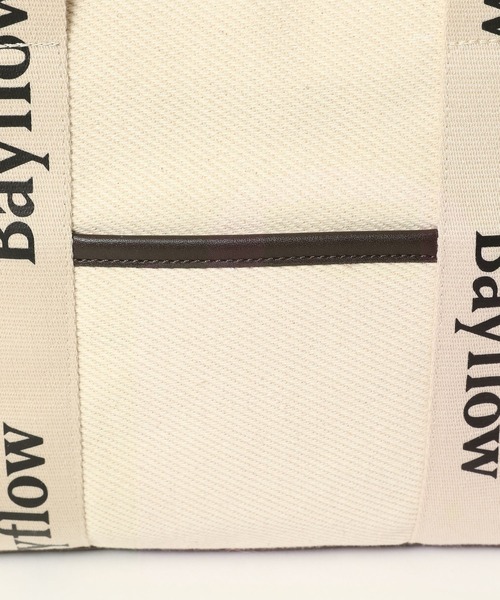 BAYFLOW（ベイフロー）の「ロゴテープスクエアトート（トートバッグ・レディース・ダークブラウン/インディゴブルー/ライトベージュ・FREE）」の14枚目の写真
