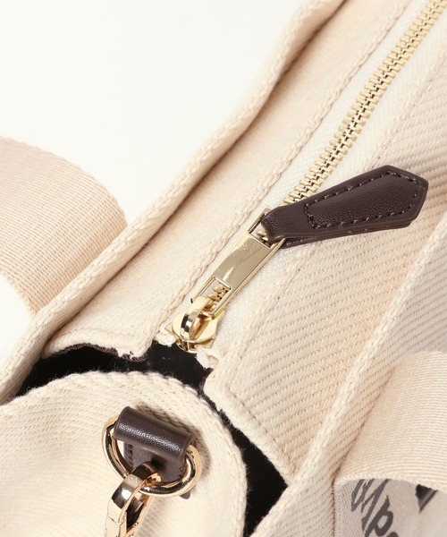 BAYFLOW（ベイフロー）の「ロゴテープスクエアトート（トートバッグ・レディース・ダークブラウン/インディゴブルー/ライトベージュ・FREE）」の16枚目の写真