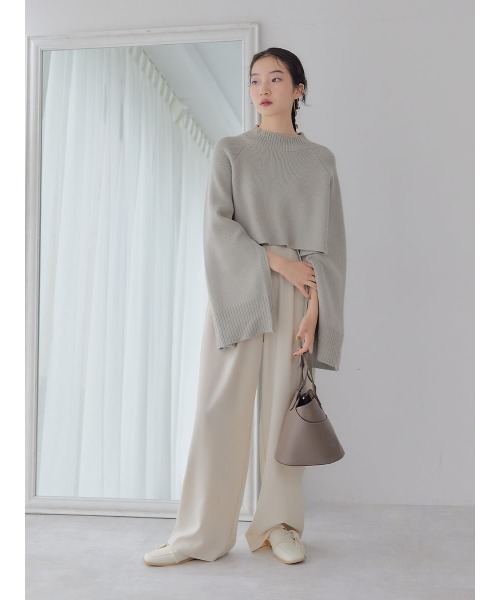 Ayla（アイラ）の「sleeve zip slit knit（ニット/セーター・レディース・ブラック/グレイッシュベージュ・FREE）」の10枚目の写真