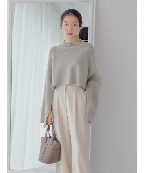 Ayla（アイラ）の「sleeve zip slit knit（ニット/セーター・レディース・ブラック/グレイッシュベージュ・FREE）」の14枚目の写真