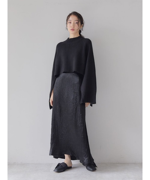 Ayla（アイラ）の「sleeve zip slit knit（ニット/セーター・レディース・ブラック/グレイッシュベージュ・FREE）」の5枚目の写真